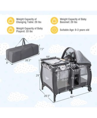 Portable Baby Nursery Center 4-in-1 Portable Travel Crib