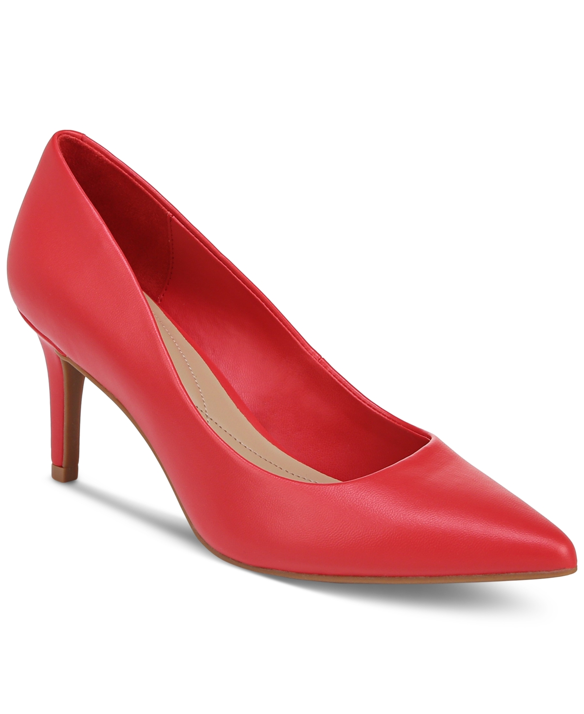 Shop On 34th Women's Jeules Pointed-toe Slip-on Pumps, Created For Macy's In Red Smooth