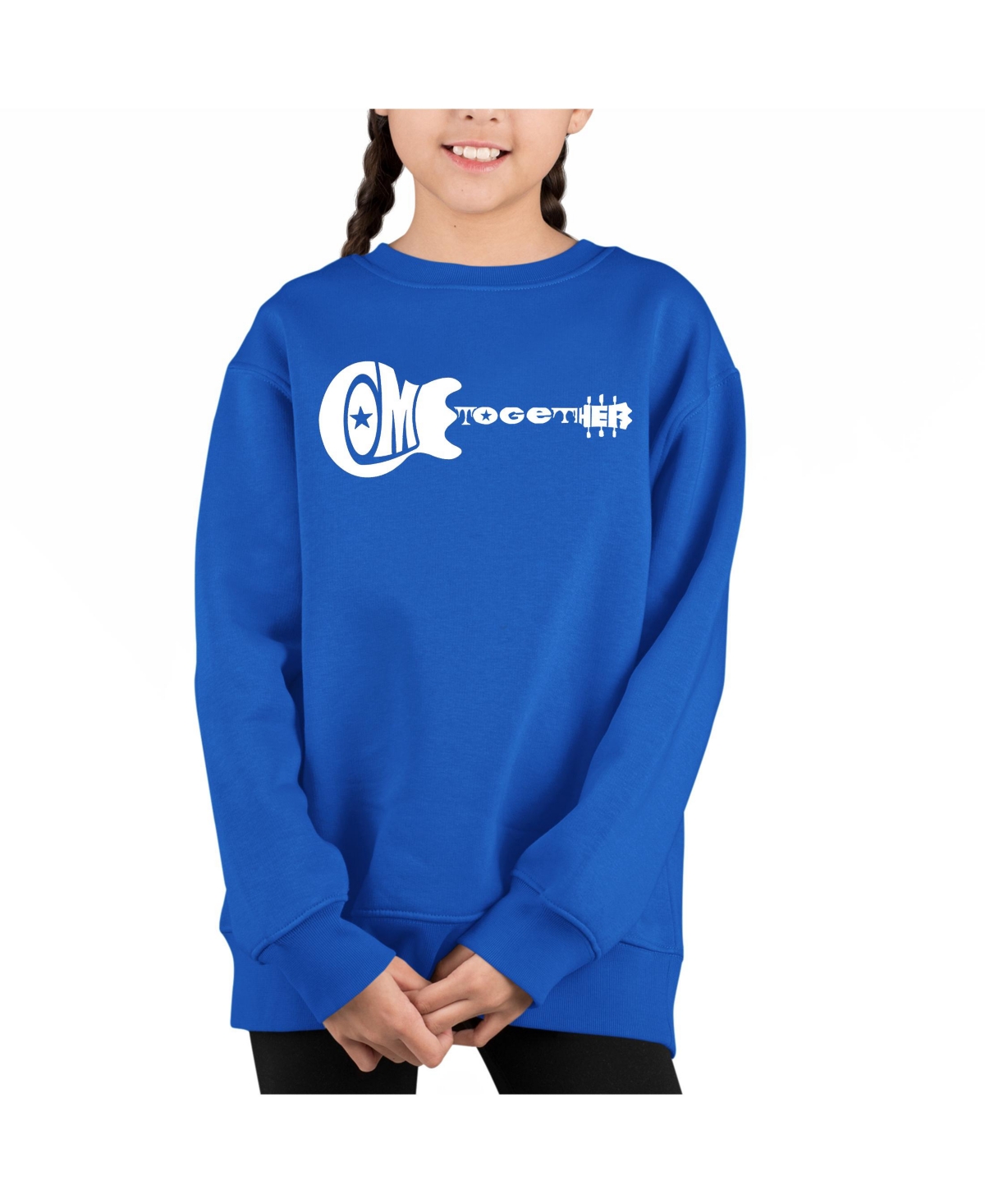 Come Together - Big Girl's Word Art Crewneck Sweatshirt