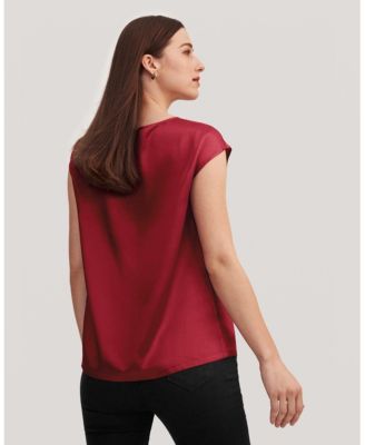 Women's Basic Cap Sleeves Silk Tee
