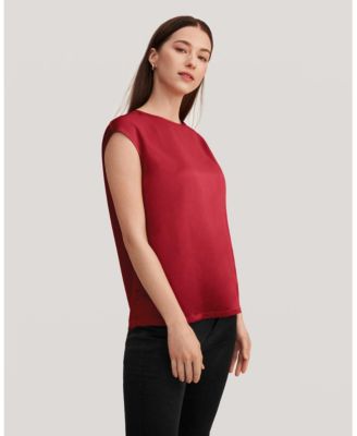 Women's Basic Cap Sleeves Silk Tee