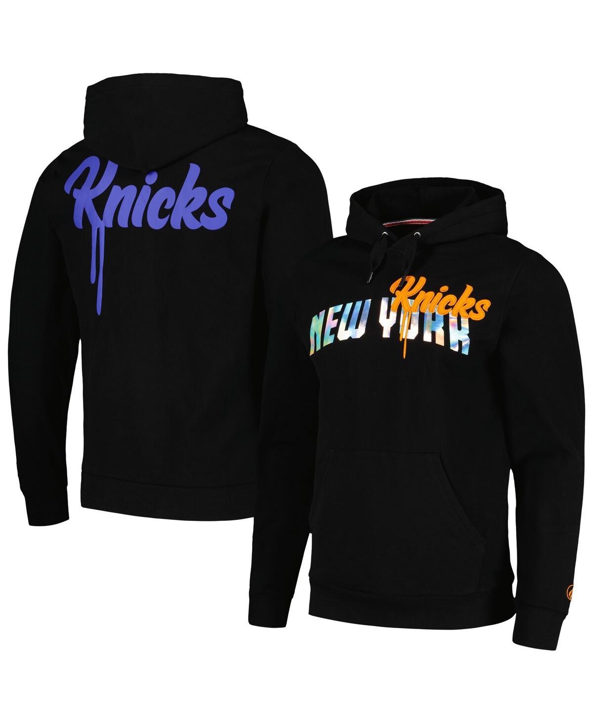 Men's and Women's Fisll Black New York Knicks Reflective Metallic Pullover Hoodie - Black