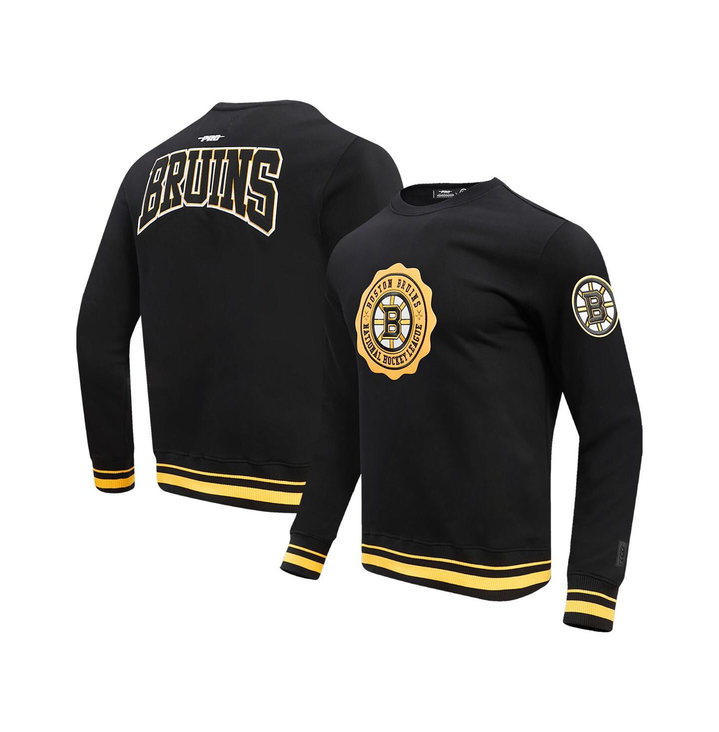 Мужская толстовка Pro Standard Black Boston Bruins Crest Emblem Pullover — фото 1
