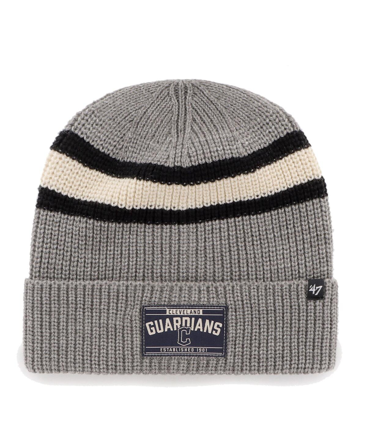 47 Brand Men's ' Graphite Cleveland Guardians Penobscotâ Cuffed Knit Hat In Gray