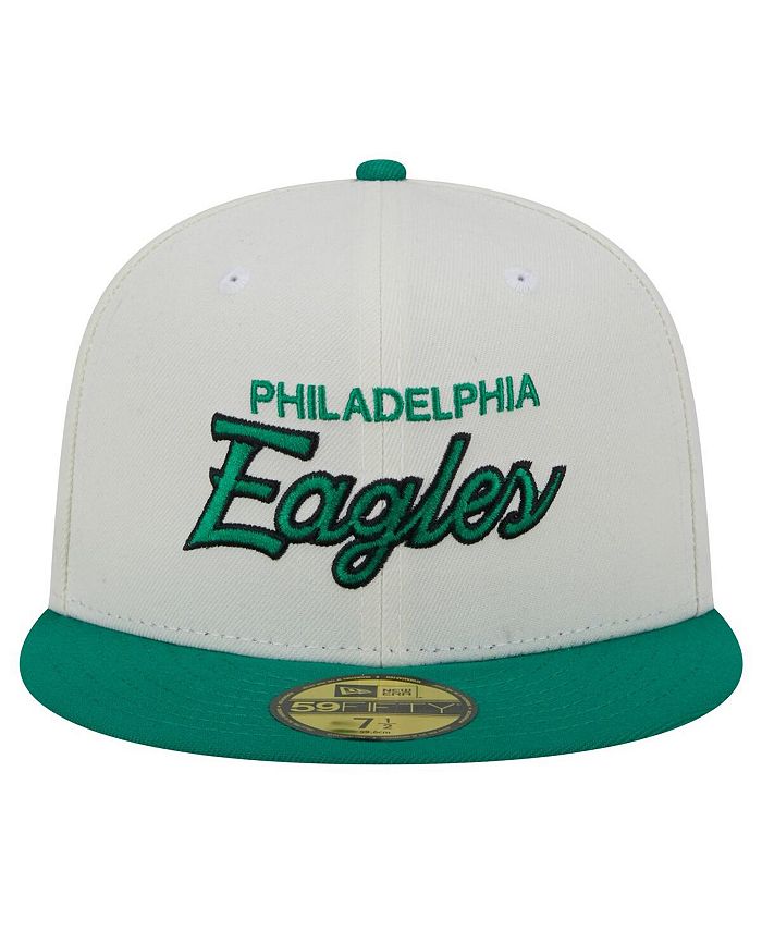 New Era Men's Cream, Kelly Green Philadelphia Eagles Historic Script ...