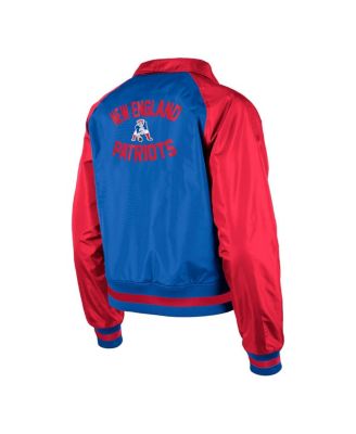 Women's Royal New England Patriots Coaches Raglan Full-Snap Jacket