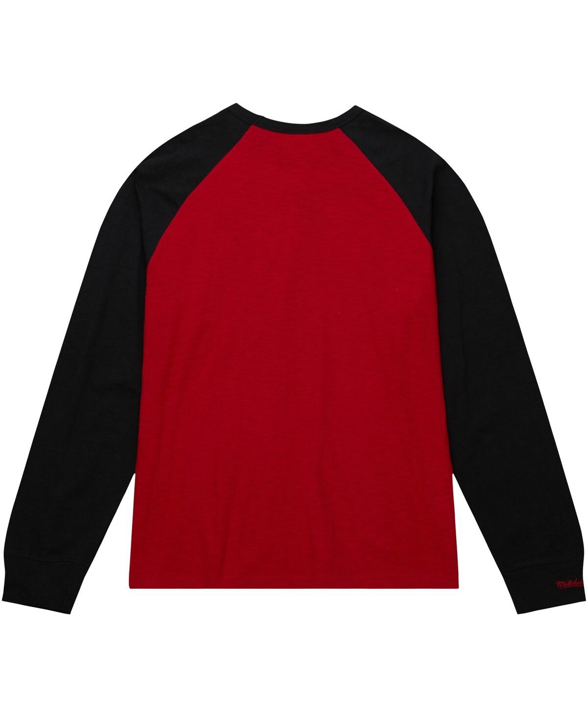 Men's Mitchell & NessAlabamaTide Legendary Slub Raglan Long Sleeve T-shirt - Crimson