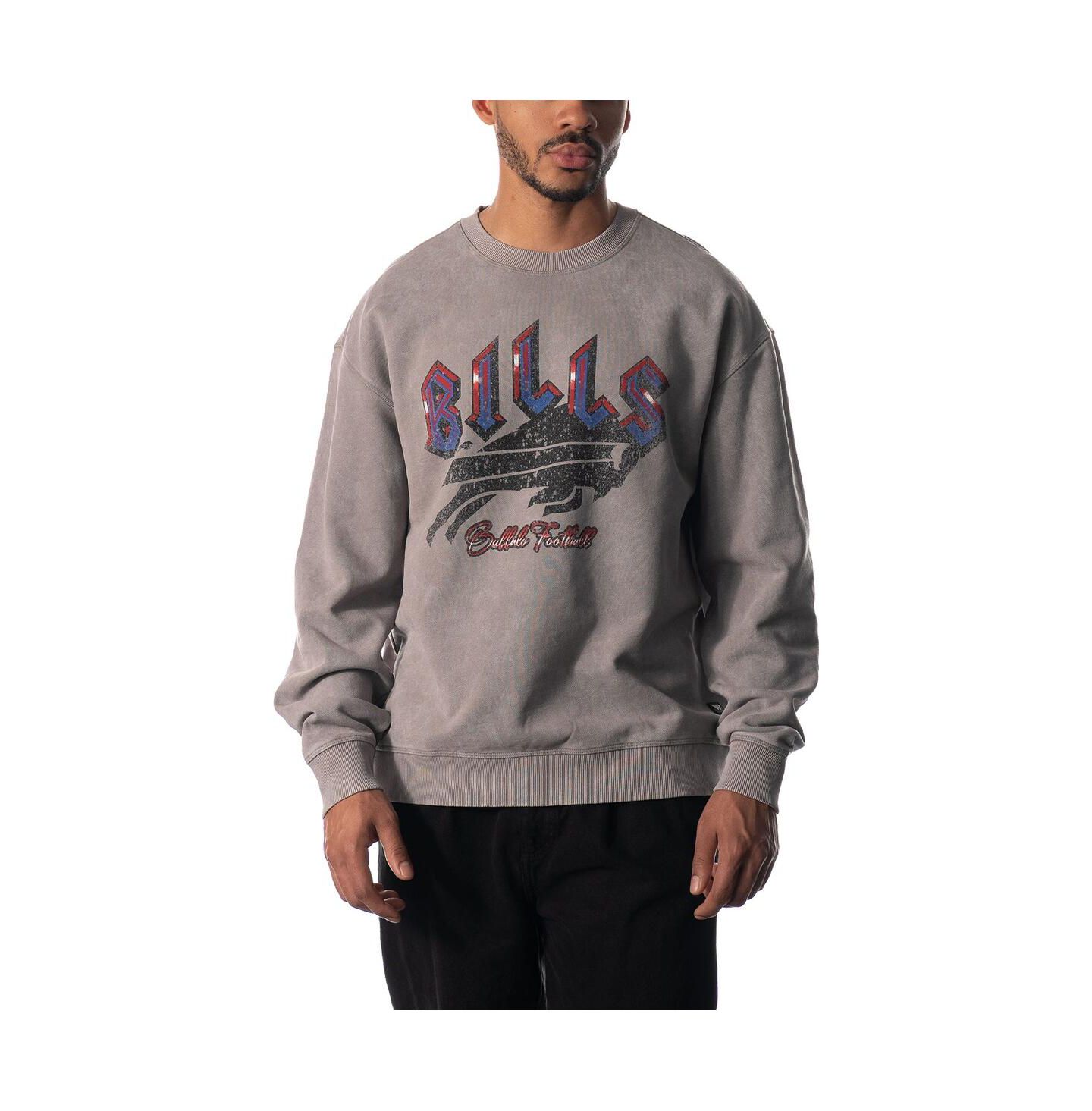Толстовка The Wild Collective Gray Buffalo Bills Distressed Pullover — фото 1