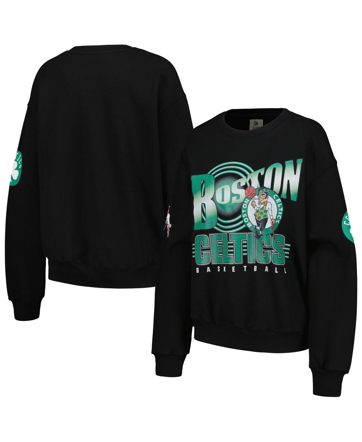 Women's Black Boston Celtics Oversized Pullover Sweatshirt - Black