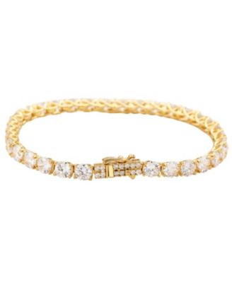 Suzy Levian Sterling Silver Cubic Zirconia Large Tennis Bracelet