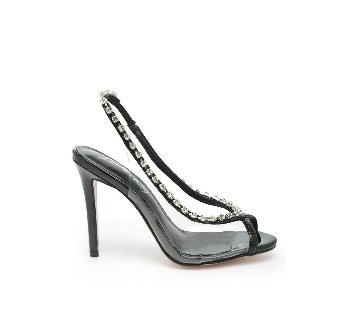 LONDON RAG CAMARINE DIAMANTE EMBELLISHED CLEAR HIGH HEELS SANDALS