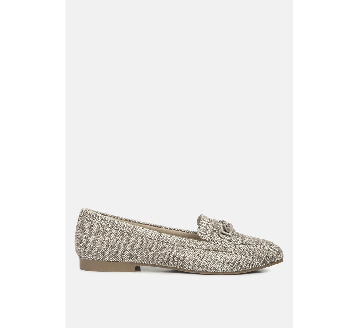London Rag Abeera Chain Embellished Loafers In Brown