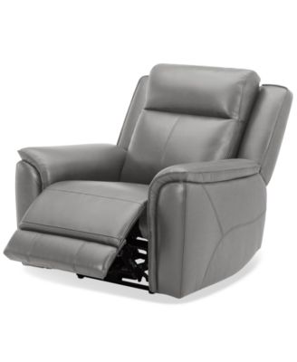 Addyson 41" Zero Gravity Leather Recliner with Power Headrest, Created for Macy's