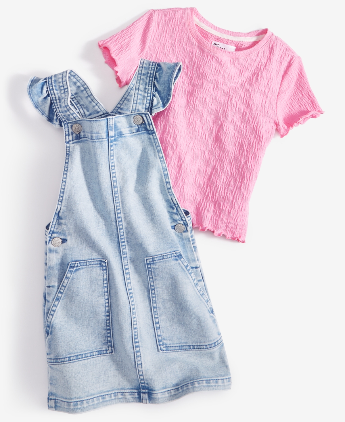 Epic Threads Little Girls Solid-Color Textured T-Shirt, Created for Macy's