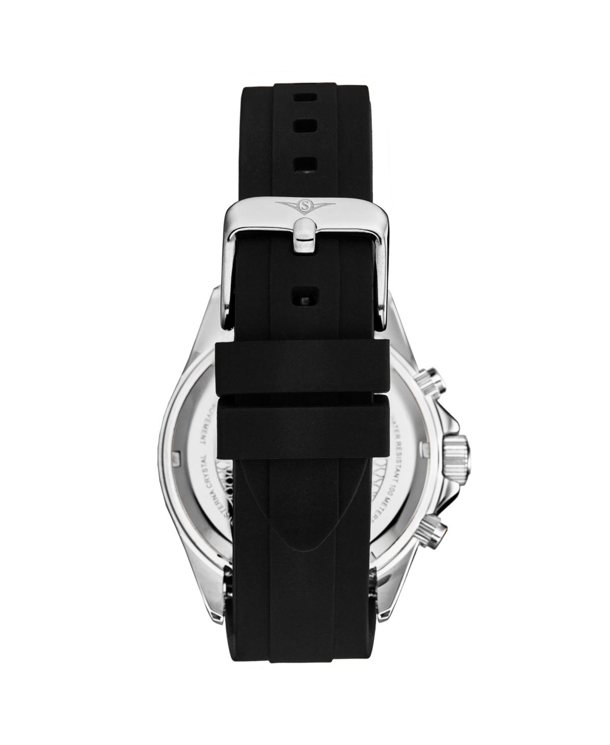 Stuhrling 4050 Men's Quartz Chronograph, Alloy Silver Case, Green Dial, Black Bezel,black rubber strap Watch