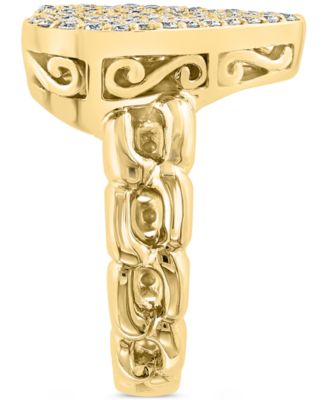 EFFY&reg; Diamond Pav&eacute; Heart Chain Link Ring (3/4 ct. t.w.) in 14k Gold