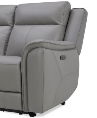 Addyson 117" 6-Pc. Leather Sectional with 3 Zero Gravity Recliners with Power Headrests & 1 Console, Created for Macy's