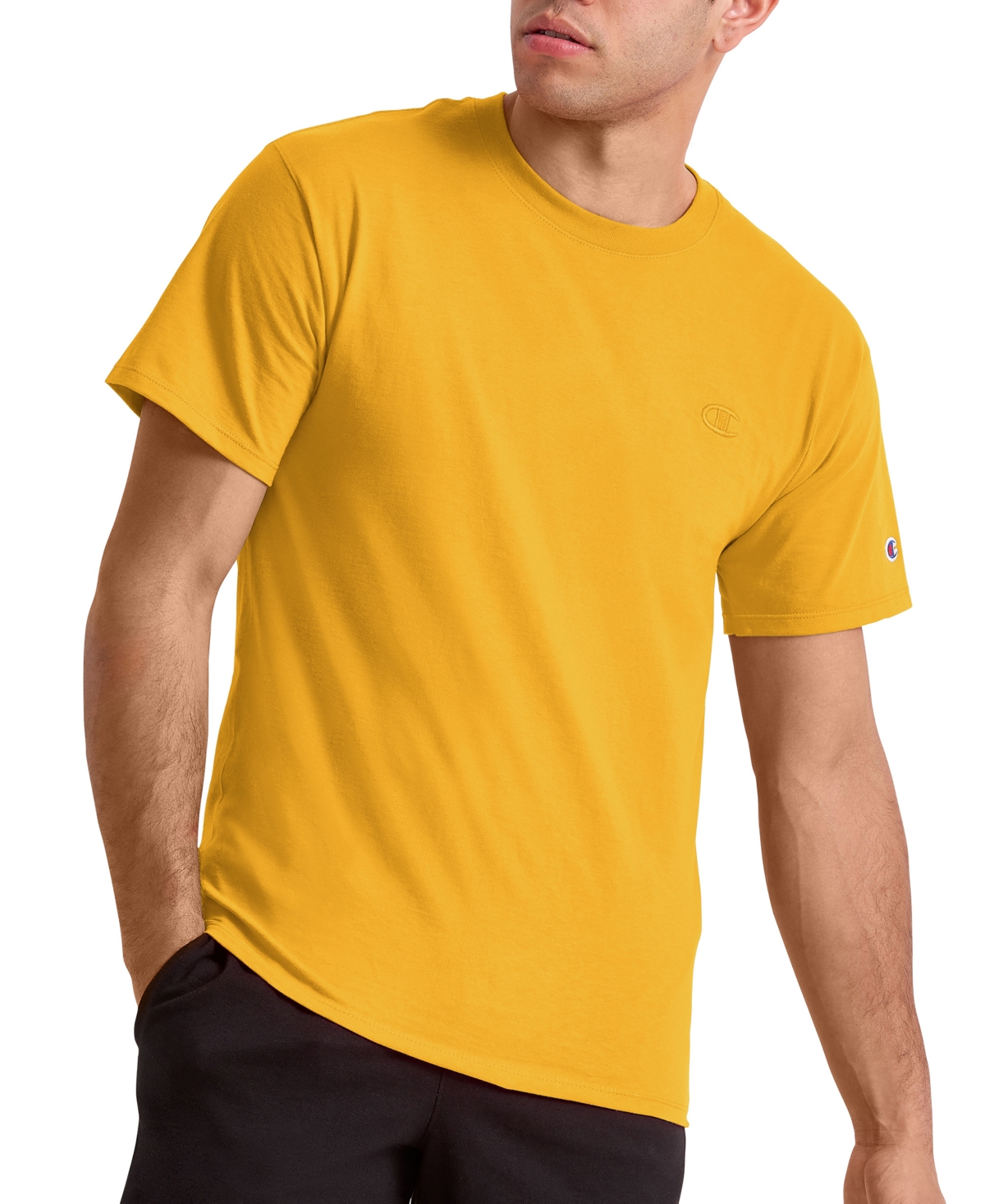 Shop Champion Men's Cotton Jersey T-shirt In Royal Gold