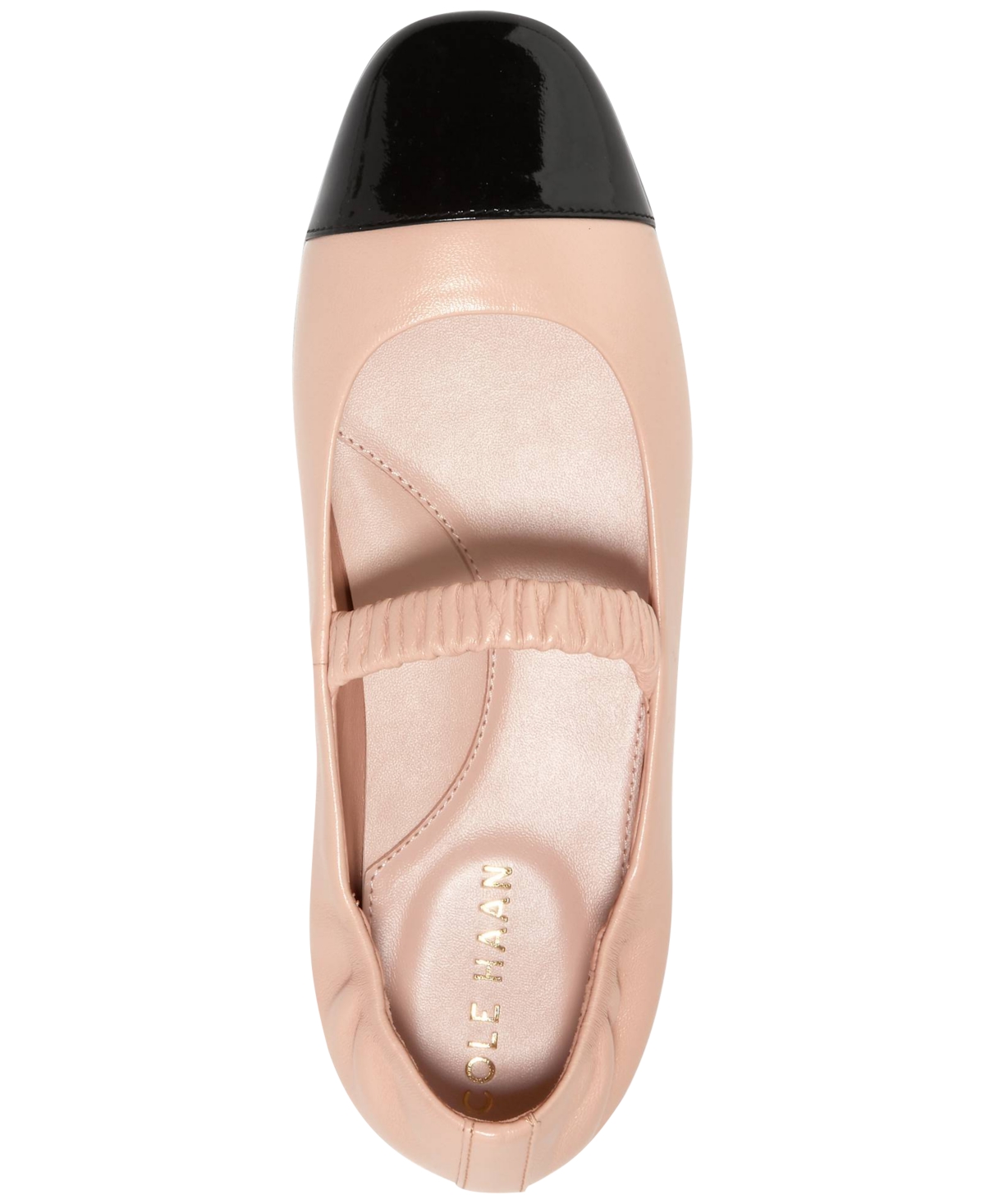 Shop Cole Haan Women's Yvette Slip-on Ballet Flats In Porcelain Leather,black Patent Leather