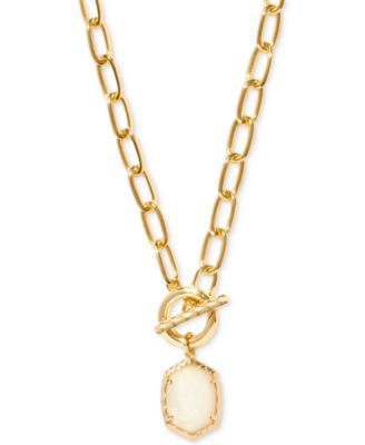 Imitation Pearl 14k Gold Plated Over Brass Daphne Link and Chain Necklace