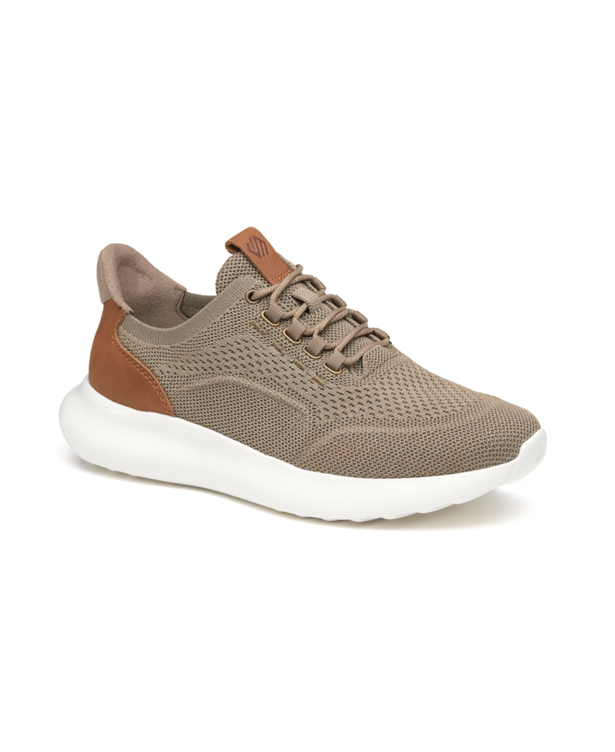 Shop Johnston & Murphy Men's Amherst 2.0 Knit Plain Toe Sneakers In Taupe Heathered Knit