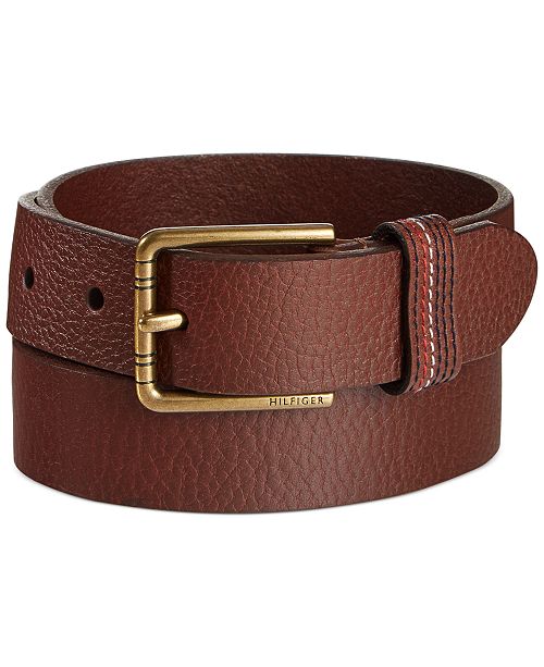 Tommy Hilfiger Stitched-Loop Brown Belt - All Accessories - Men - Macy's