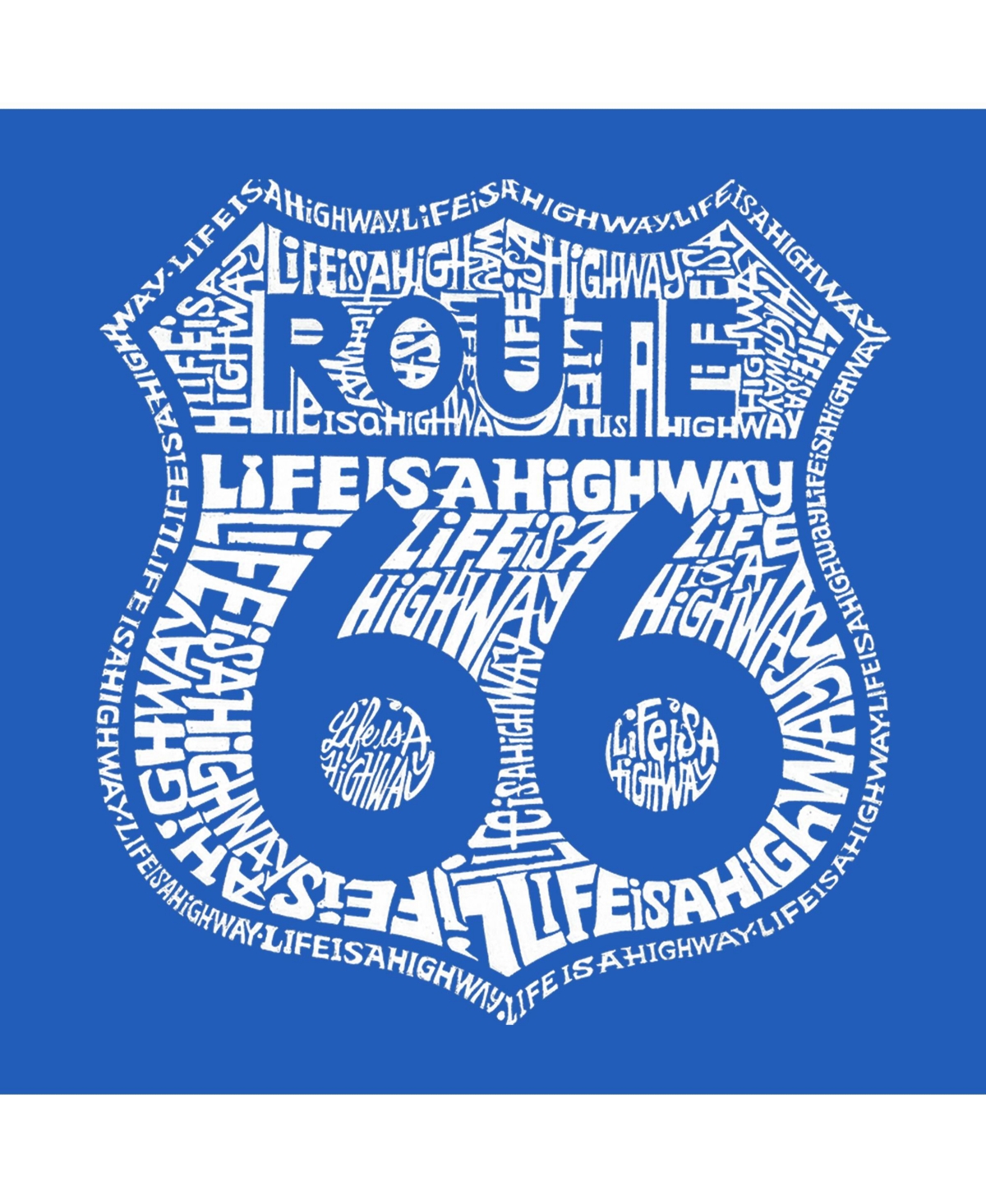 Route 66 - Life Is A Highway - Big Girl's Word Art Crewneck Sweatshirt