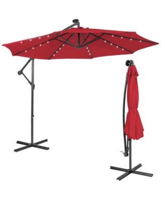 Patio Solar Powered Cantilever Umbrella with Tilting System