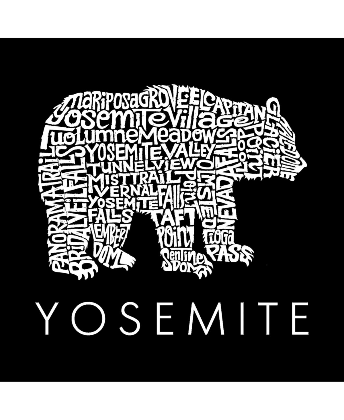 Yosemite Bear - Big Girl's Word Art Crewneck Sweatshirt