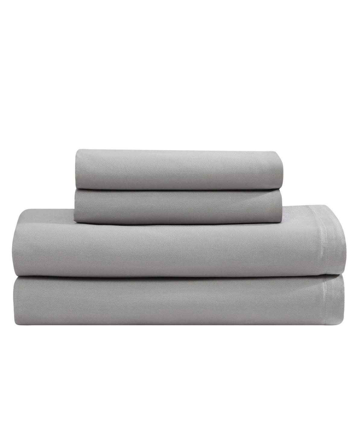 Calvin Klein Pearl Edge 300 Thread Count Cotton Sateen 4-pc. Sheet Set, Queen In Medium Gray
