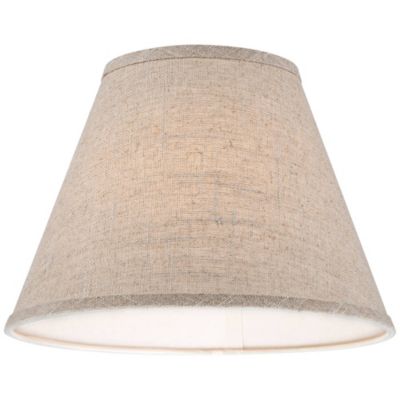 Set of 2 Empire Lamp Shades Fine Burlap Small 6" Top x 12" Bottom x 9" Slant Spider Replacement Harp and Finial Fitting