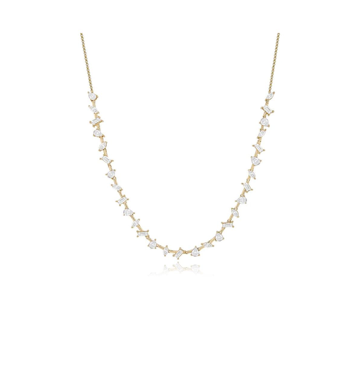 Aj by Alev Multi Shape White Topaz Necklace - Gold