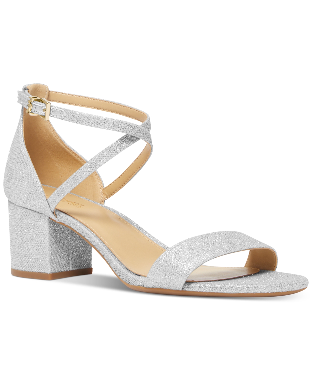 Shop Michael Kors Michael  Women's Serena Flex Dress Sandals In Light Silver
