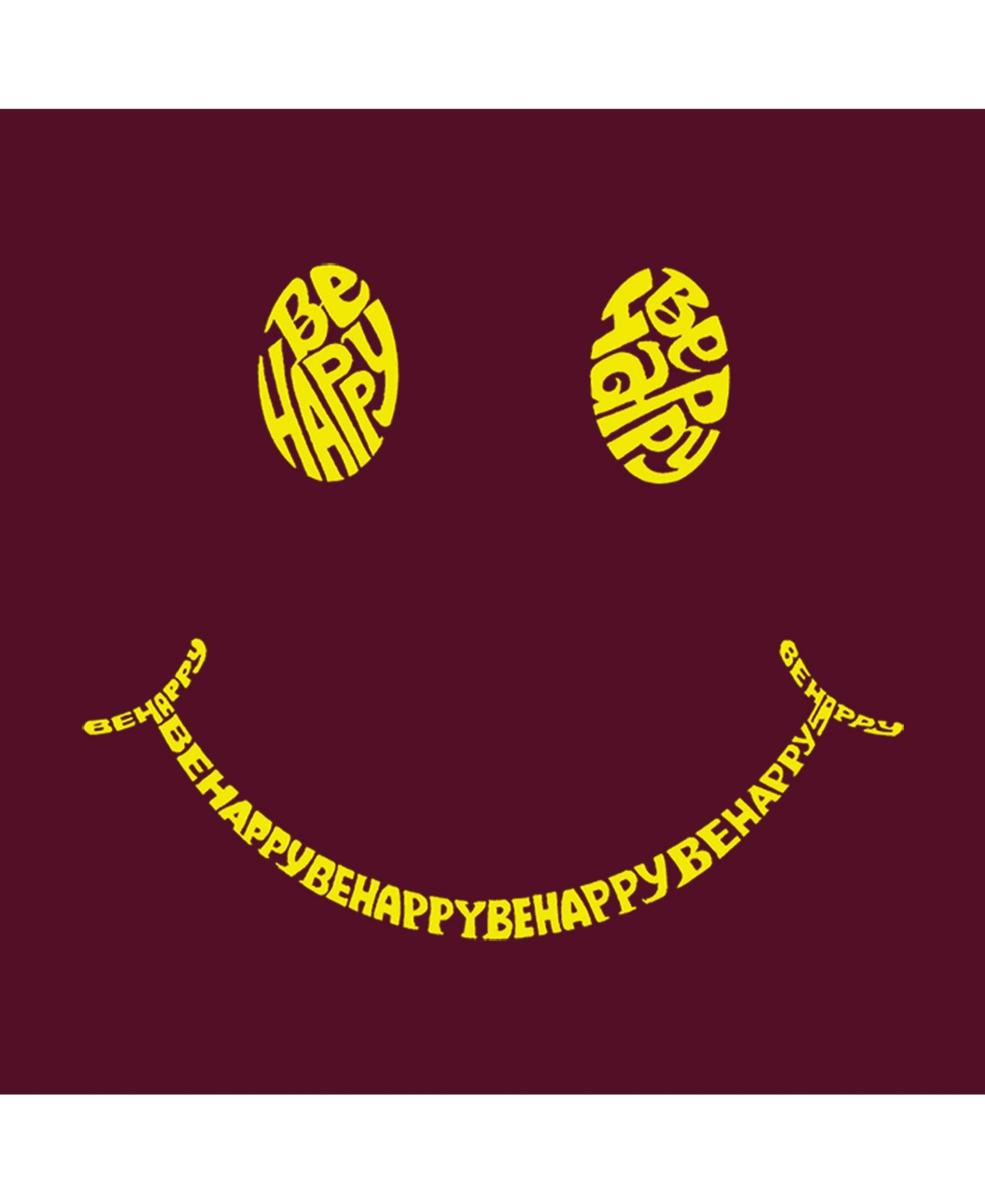 Be Happy Smiley Face - Big Girl's Word Art Crewneck Sweatshirt