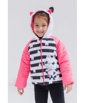 Little Girls Dreamworks Gabbys Dollhouse Pandy Paws Zip Up Puffer Jacket