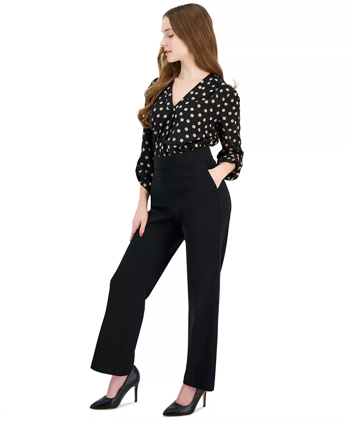 AK Anne Klein Plus Size Pull-On Mid-Rise Straight-Leg Pants - thumbnail 4