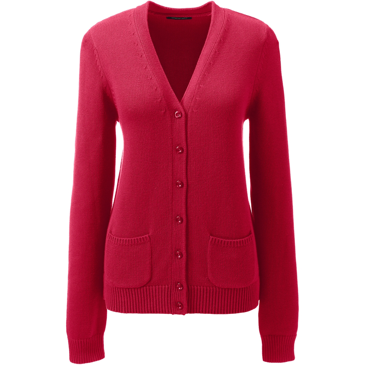 Women's School Uniform Cotton Modal Button Front Cardigan Sweater - Red