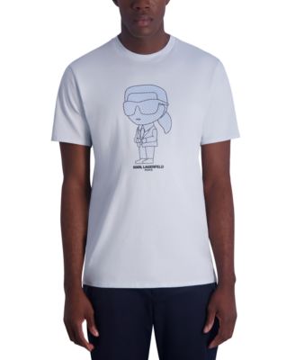 Men's Slim Fit Short-Sleeve Large Karl Character Graphic T-Shirt