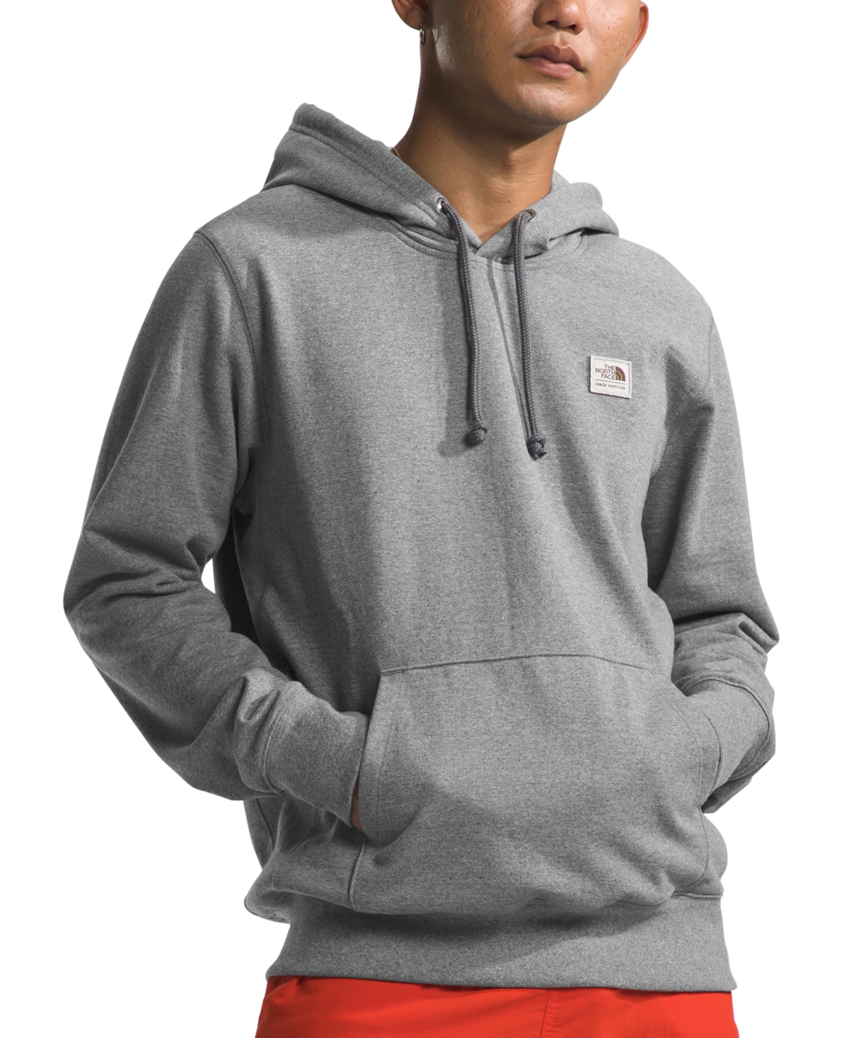 The North Face Men's Heritage-like Patch Pullover Hooded Sweatshirt In Tnf Medium Gray Heather,white