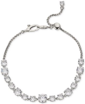 Eliot Danori - Silver-Tone & Gold Plated Cubic Zirconia Slider Bracelet