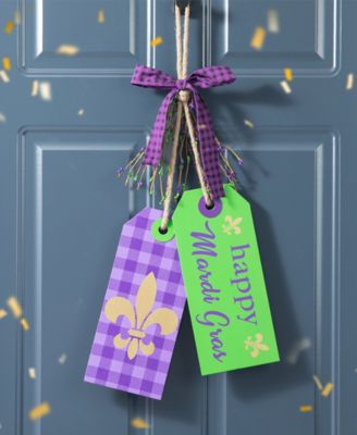25.5" H Happy Mardi Gras Day Wooden Bookmark Door Hanger