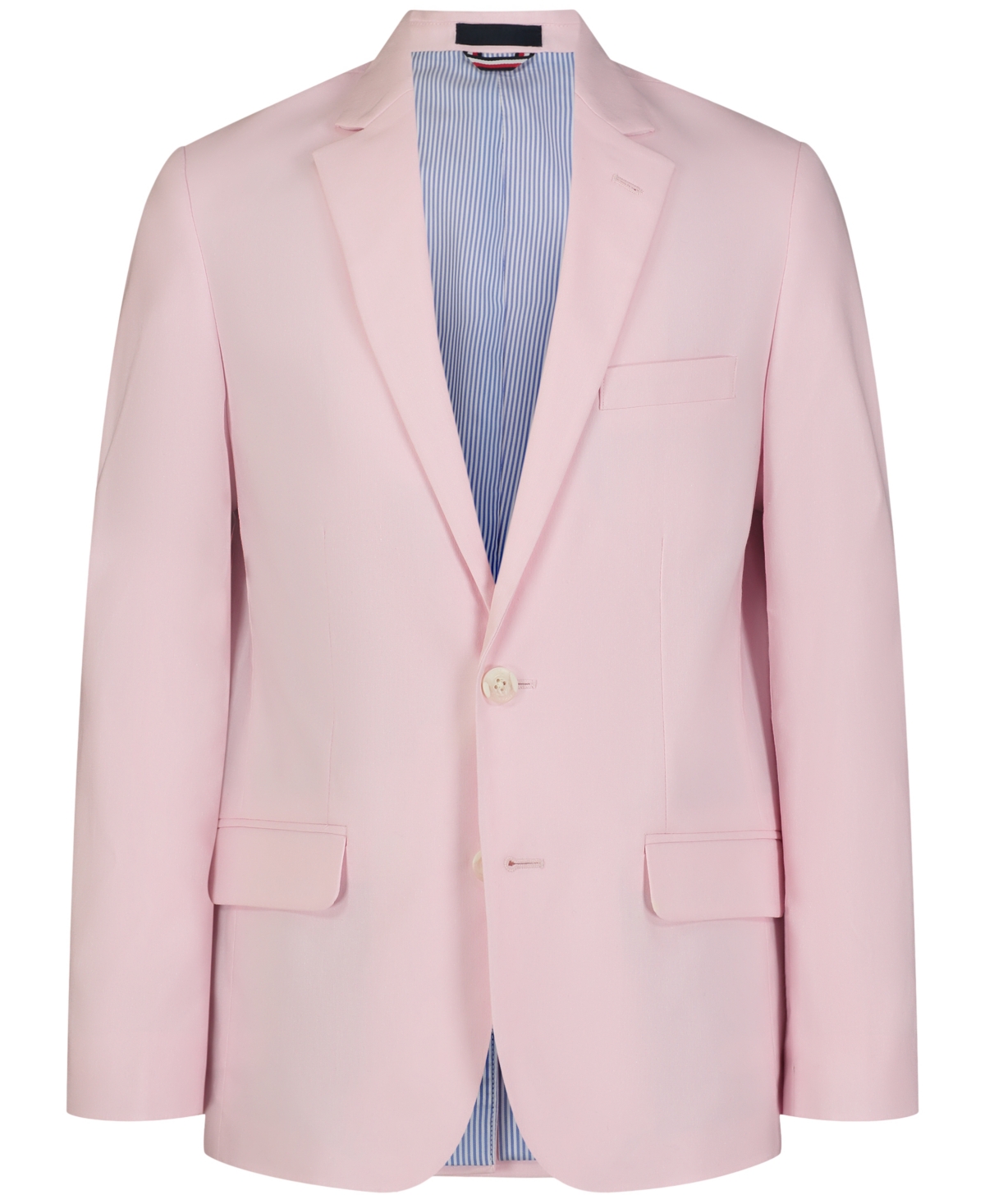Shop Tommy Hilfiger Big Boys Modern-fit Stretch Oxford Sport Coat In Pink