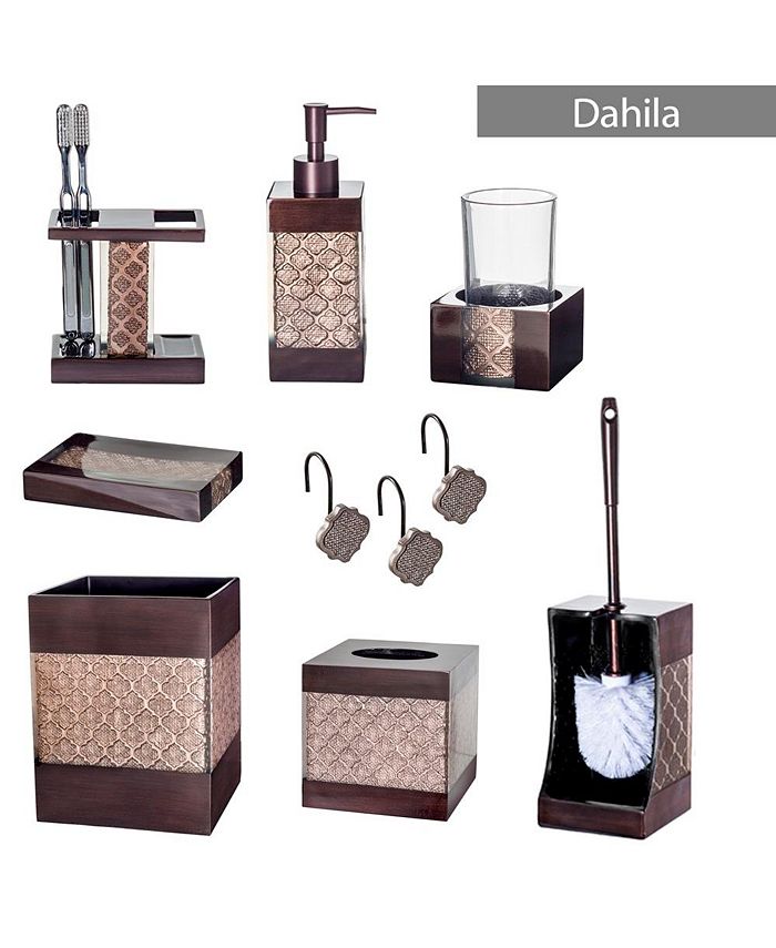 Creative Scents Dahlia Collection Brown Bathroom Accessories Set Macy's