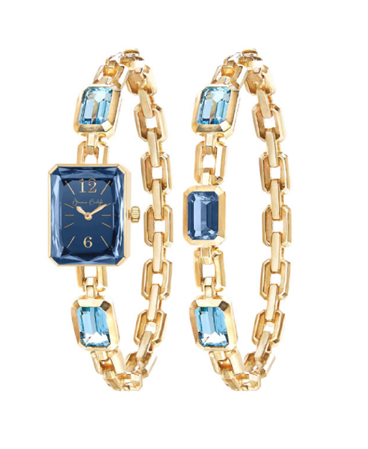 Jessica Carlyle Women's Quartz Gold-tone Alloy Watch 16mm Gift Set In Shiny Gold,navy Sunray