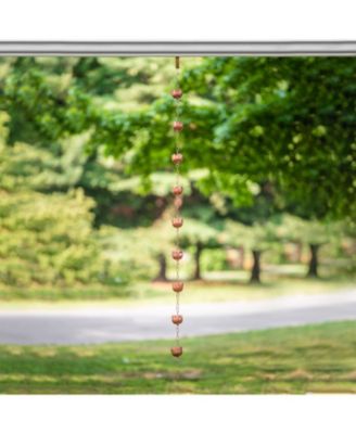 Copper Rain Chain with Tulip Style Cups for Gutter Downspout Replacement