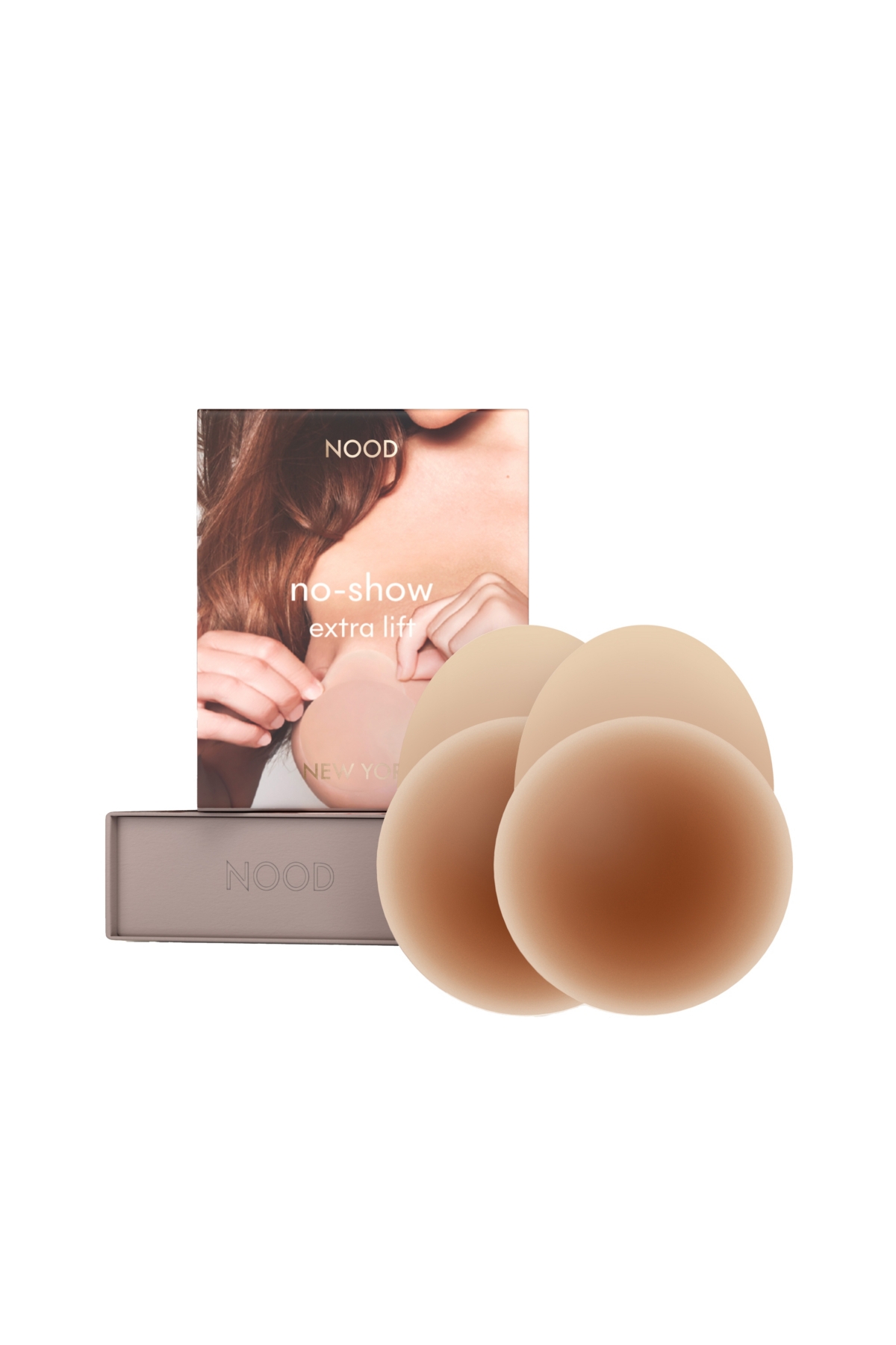 No-Show Extra Lift Reusable Round Nipple Covers - No.  coffee