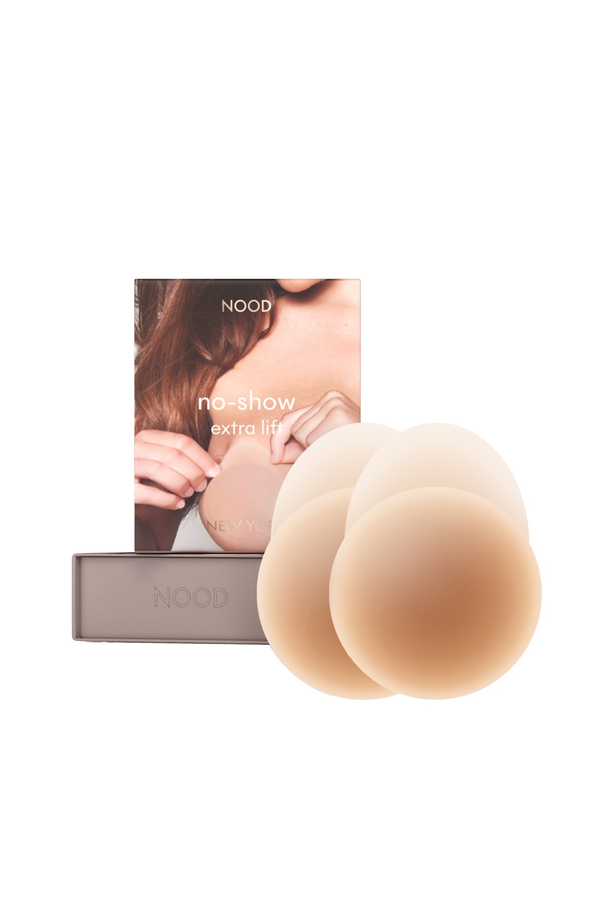 No-Show Extra Lift Reusable Round Nipple Covers - No.  coffee