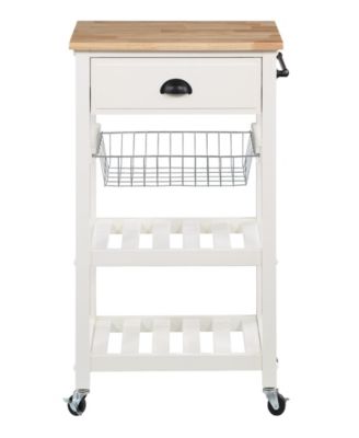 Office Star 33.75" Wood Hampton Kitchen Cart