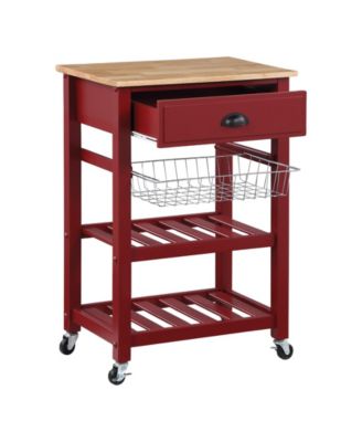 Office Star 33.75" Wood Hampton Kitchen Cart