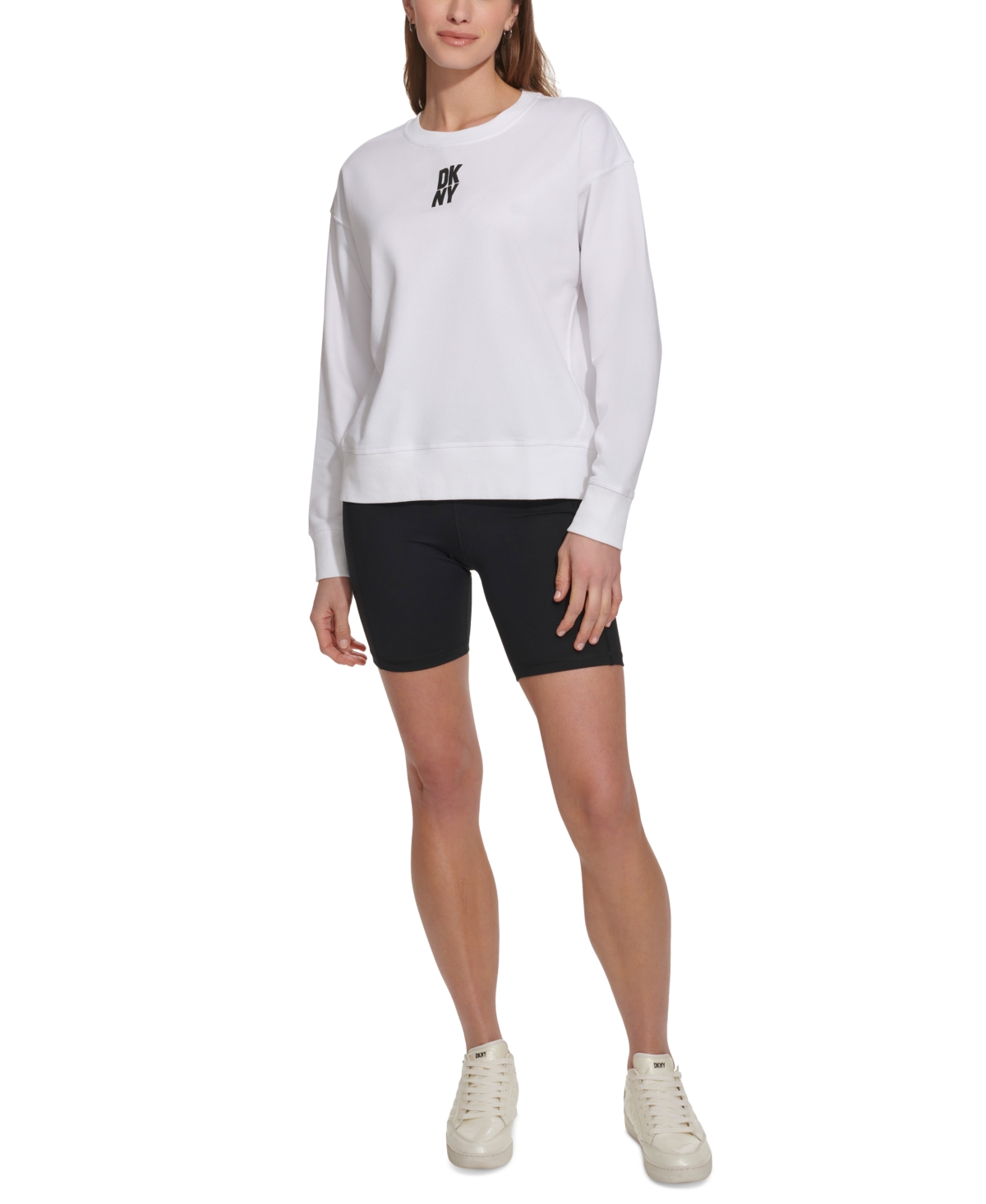Dkny Sport Women's Puff-Logo Long-Sleeve Sweatshirt